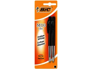 Balpen Bic M10 medium zwart blister à 2 stuks - 3