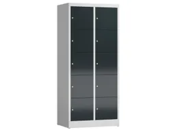 lockerkast,HxBxD 1800x800x500mm,2x5vakken,cil.-slot,romp RAL7035