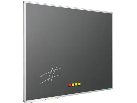 Krijtbord 120x240cm Softline alu profiel 8mm grijs emaille