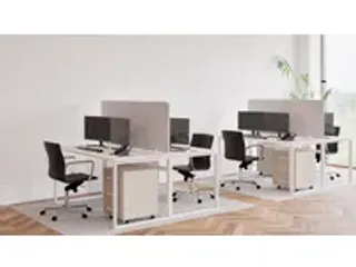 OUTLET Akoestisch PET-vilt scheidingsscherm bureau lichtgrijs 60x75cm - 4