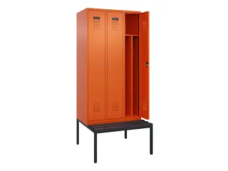 locker met bank,voor scheiding van kleding,HxBxD 2120x900x815mm,3vak - 1