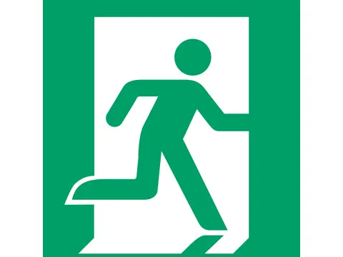 Pictogram 7510006 bordje Nooduitgang rechts 300x300mm