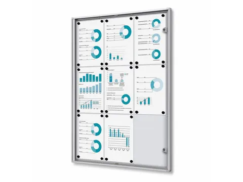 Vitrine d'affichage Intérieur Verrouillable Ignifugé 9xA4 Argent