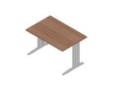 bureau,HxBxD 730x1200x800mm,blad canaletto-hout,C-voet aluminium