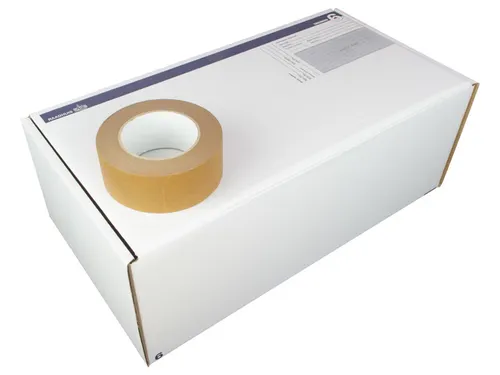 postpakketdoos 6 Raadhuis 485x260x185mm wit bedrukt 5 stuks
