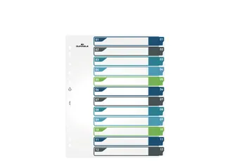 Tabbladen A4+ 12-delig met voorblad nummers 1-12 PP personaliseerbaar - 1