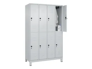 dubbeldekse locker,HxBxD 1950x1200x500mm,4x2vak.,vak B 300mm - 3
