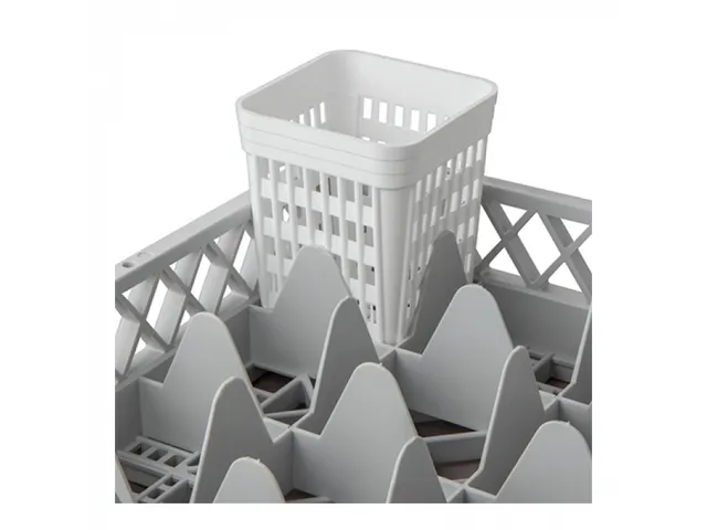 Bestekbeker vierkant kunststof Wit 14x11x11cm