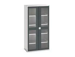 vitrinekast 2000x1050x550mm 4xStalen bodem romp RAL7035 front RAL7016