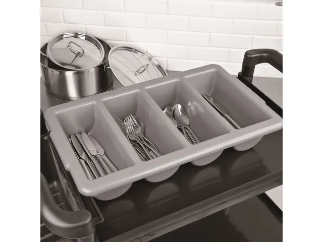 Bestekbak Olympia Kristallon 4 vakken GN 1/1 grijs