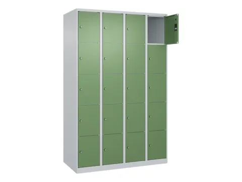 lockerkast,HxBxD 1850x1200x500mm,4x5vakken,vak B 300mm,cil.-slot