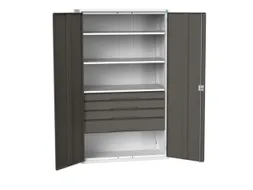 universele kast,HxBxD 2000x1300x550mm,3xStalen bodem,4lade(n)