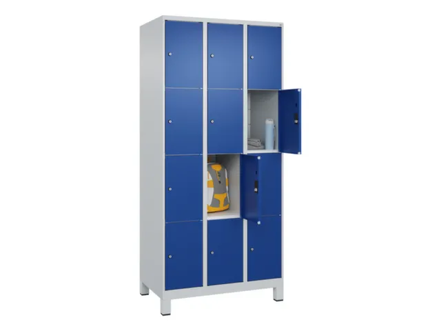 lockerkast,HxBxD 1950x900x500mm,3x4vakken,vak B 300mm,cil.-slot,voeten