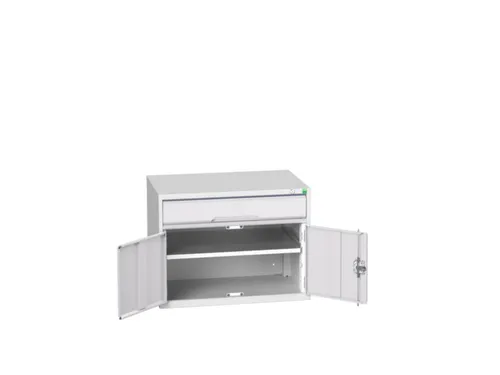 ladekast HxBxD 600x800x550mm 1lade 2deuren RAL7035 front RAL7035