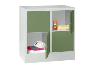 lockerkast,HxBxD 855x800x500mm,2x2vakken,RAL7035,front RAL6011 - 2