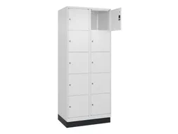 lockerkast,HxBxD 1950x800x500mm,2x5vakken,vak B 400mm,cil.-slot,sokkel