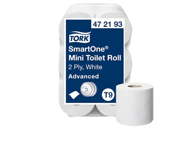 Toiletpapier Tork SmartOne Mini T9 advanced 2-laags 620 vel wit 472193
