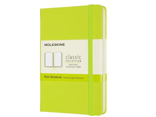 Notitieboek Moleskine pocket 90x140mm blanco hard cover lemon green
