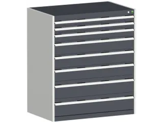 ladekast HxBxD 1200x1050x750mm 8laden RAL7035 front RAL7016 - 1