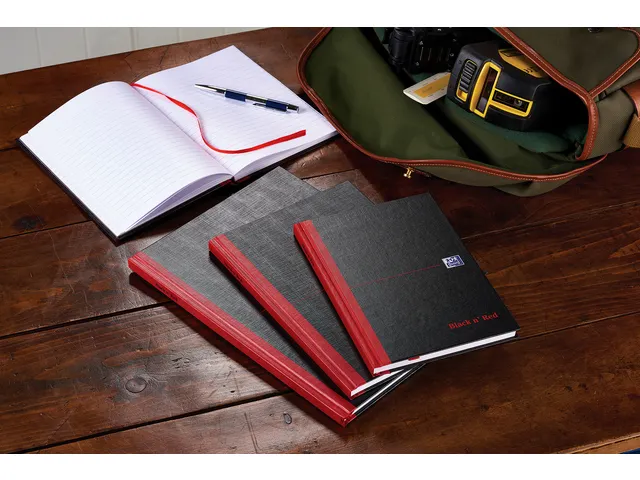 Carnet de notes Oxford Black n'Red A5 96 feuilles uni