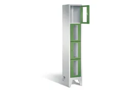 lockerkast 1850x320x500mm 1x4 vakken Cilinderslot Poten, RAL6011