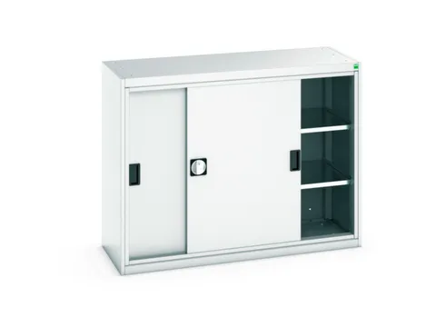 werkplaatskast 1000x1300x550mm 2xStalen bodem RAL7035 front RAL7035