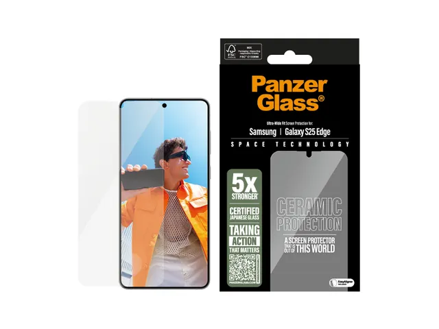 PanzerGlass Ceramic Screen Protector Samsung S25 Edge | Ultra-Wide