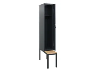 locker met bank,HxBxD 1950x300x815mm,1vak,vak B 300mm,draaigrendel - 1