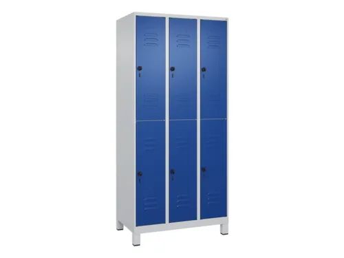 dubbeldekse locker,HxBxD 1950x900x500mm,3x2vak.,vak B 300mm
