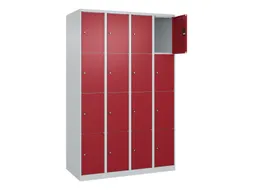 lockerkast,HxBxD 1850x1200x500mm,4x4vakken,vak B 300mm,cil.-slot