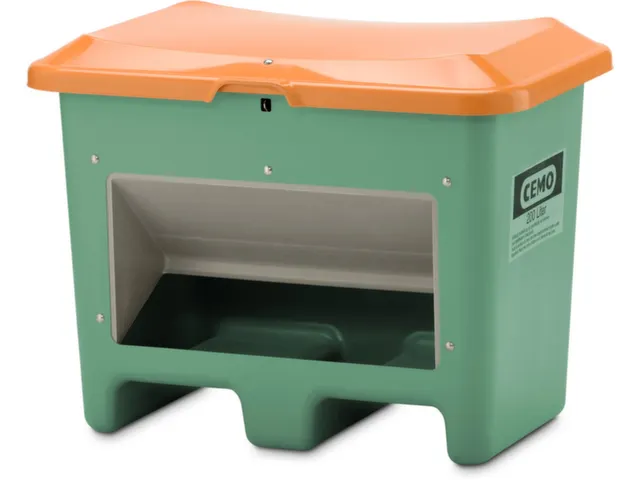 strooigoedbak,200l,HxBxD 690x890x600mm,GVK,groen,deksel oranje