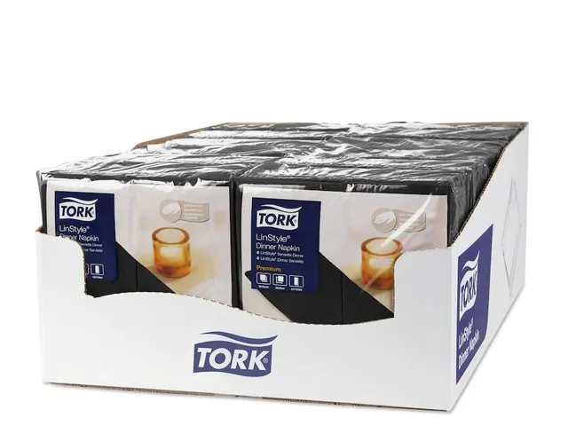 Serviette Tork 478151 Premium LinStyle Dinner Pli 1/8 Noir