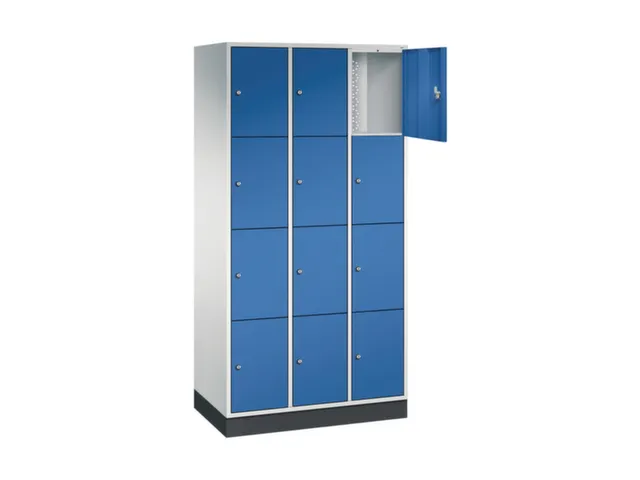lockerkast,HxBxD 1950x920x500mm,3x4vakken,cil.-slot,sokkel