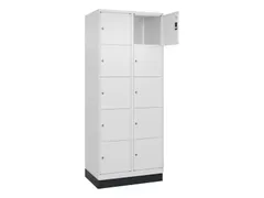 lockerkast,HxBxD 1950x800x500mm,2x5vakken,vak B 400mm,cil.-slot,sokkel