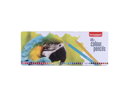 Kleurpotloden Bruynzeel Creatives papegaai assorti blik à 45 stuks