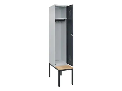 locker met bank,HxBxD 2120x400x815mm,1vak,vak B 400mm,cilinderslot