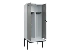 PBM-locker met bank,HxBxD 2120x800x815mm,2vak,vak B 400mm,draaigrendel