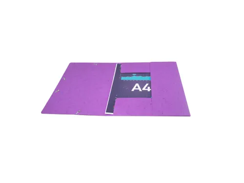Elastomappen A4 glanskarton 3 kleppen monobloc Paars