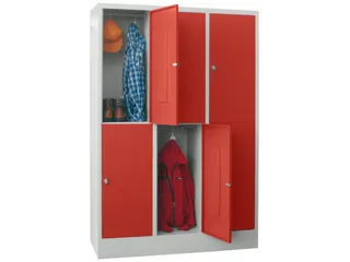 lockerkast,HxBxD 1850x1200x500mm,3x2vakken,RAL7035,front RAL3000 - 2