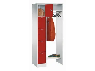 personeelsgarderobe cil.slot 1950x750x500mm 1x5 vakken 300mm RAL3000 - 1