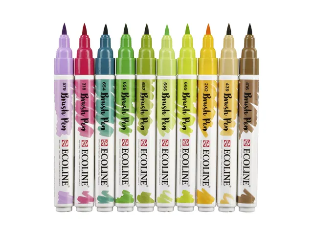 Brushpen Talens Ecoline set botanisch blister à 10 stuks assorti