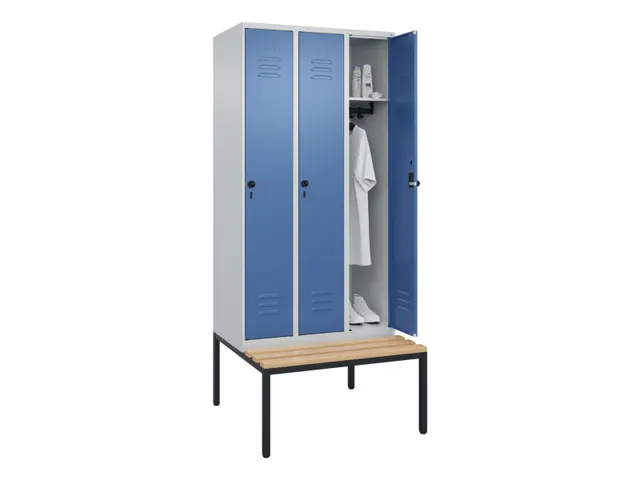 Armoire vestiaire Classic+ 3 comp 212x90x81,5cm gris clair/bleu distan