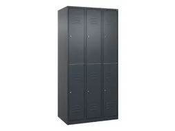 dubbeldekse locker,HxBxD 1850x900x500mm,3x2vak.,vak B 300mm,cil.-slot