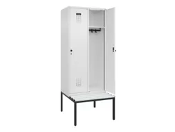 locker met bank,HxBxD 2120x800x815mm,2vak,vak B 400mm,draaigrendel