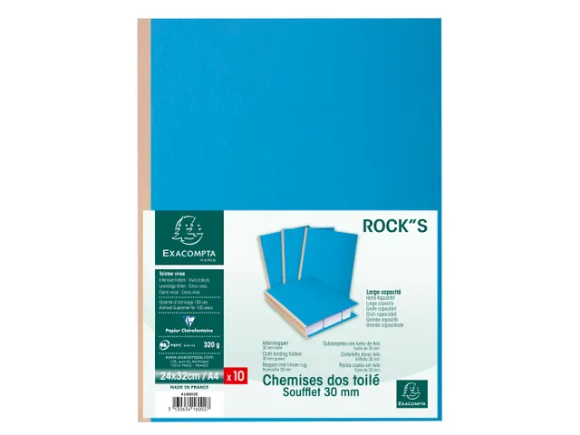 PK 10 map linnen rug ROCK"S 320 blauw