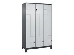 Z-garderobekast,HxBxD 1950x1200x500mm,vak B 200/400mm,draaigrendel