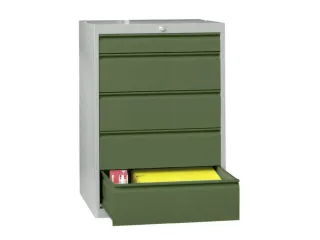 ladekast HxBxD 1000x1023x600mm 5laden slot RAL7035 front RAL6011 - 2