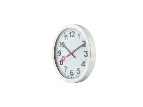 Wandklok NeXtime dia. 19cm, geborsteld aluminium, 'Station' cijfers