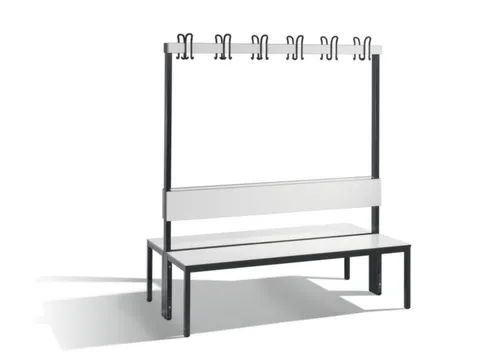 omkleedbank,HxLxD 1650x1500x760mm,HPL wit,frame staal RAL7021