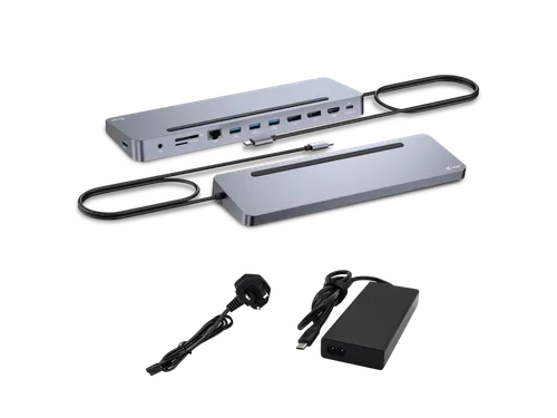 USB-C Metal Ergonomic 3x 4K Display Docking Station + Power Delivery 1